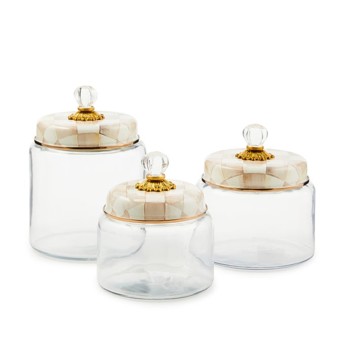 Mocha Check Small Kitchen Canister