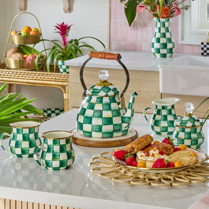Emerald Check 2 Quart Tea Kettle