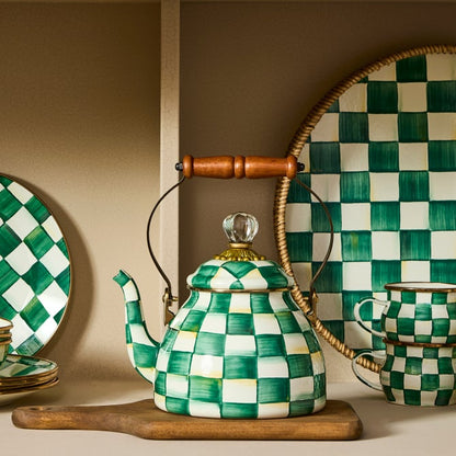 Emerald Check 2 Quart Tea Kettle