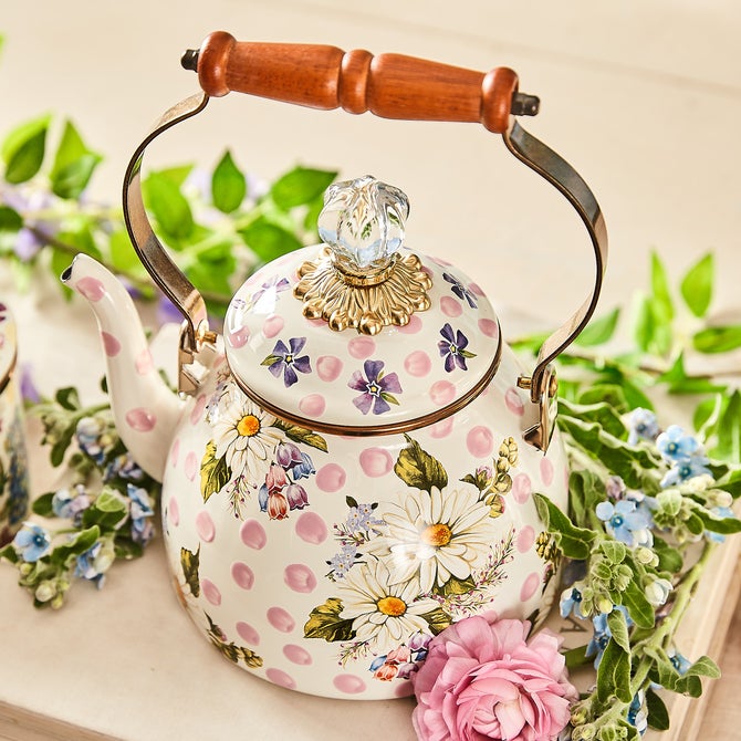Wildflowers Pink 2 Quart Tea Kettle