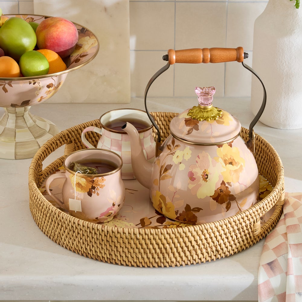 Wild Rose Mauve 2 Quart Tea Kettle