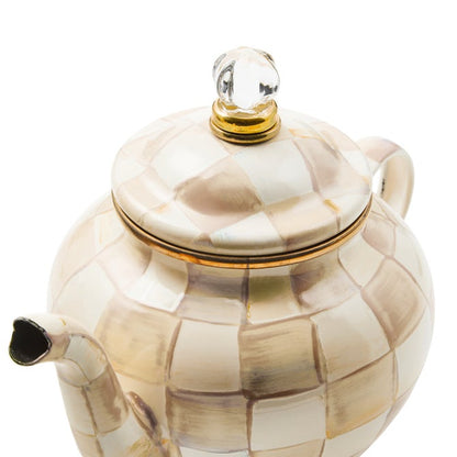 Mocha Check 4 Cup Teapot