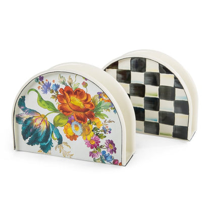 White Flower Market Napkin Holder