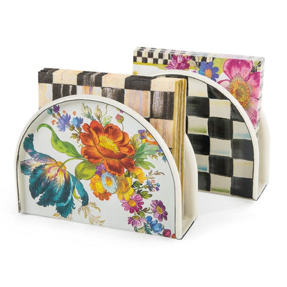 White Flower Market Napkin Holder