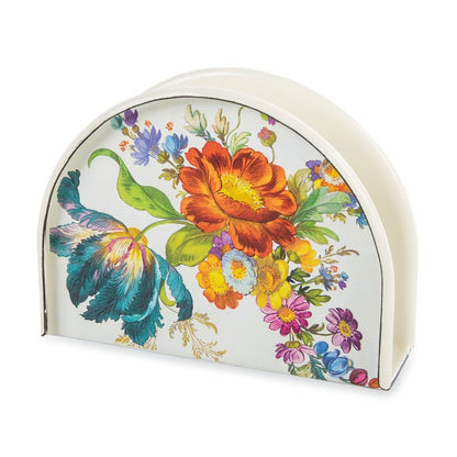 White Flower Market Napkin Holder
