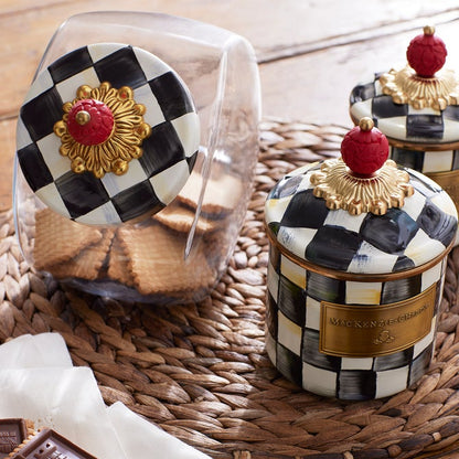 Sweets Jar with Courtly Check Enamel Lid