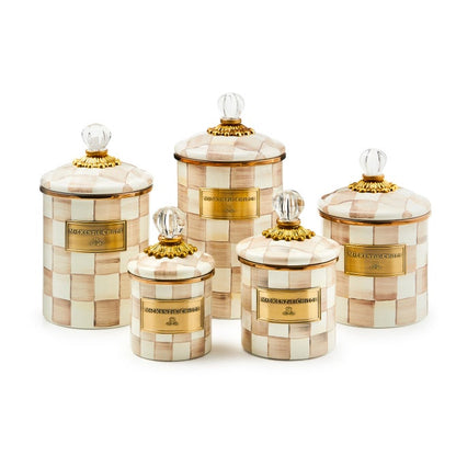 Mocha Check Mini Canister
