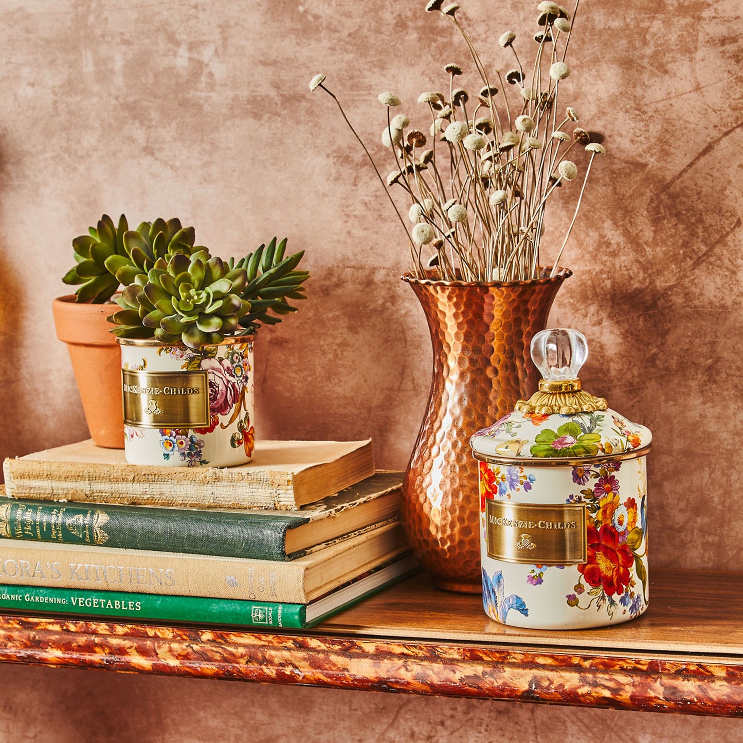 White Flower Market Demi Canister