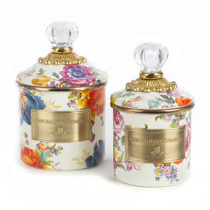 White Flower Market Demi Canister