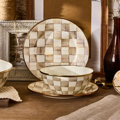 Mocha Check Everyday Bowl