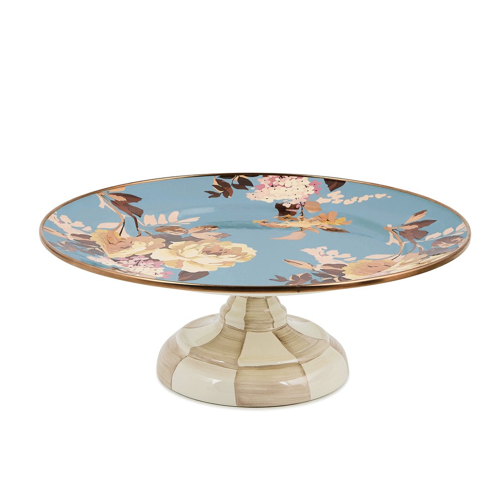 Wild Rose Slate Small Pedestal Platter