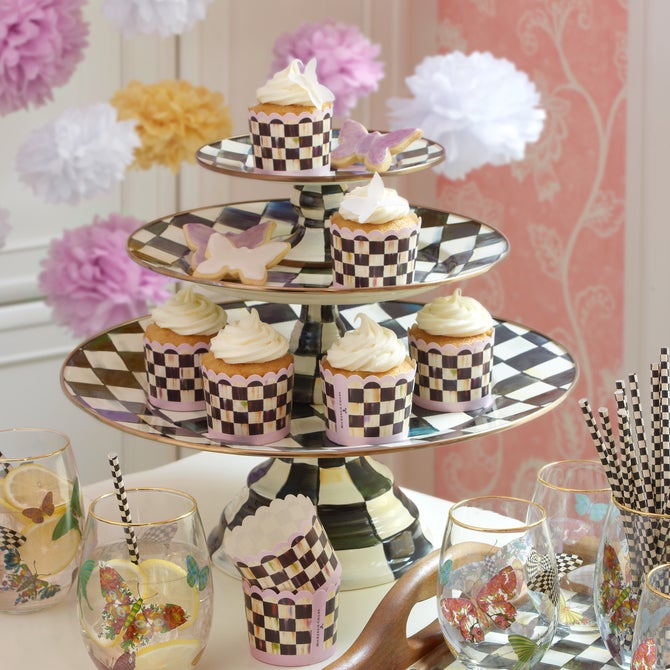 Courtly Check Small Pedestal Platter