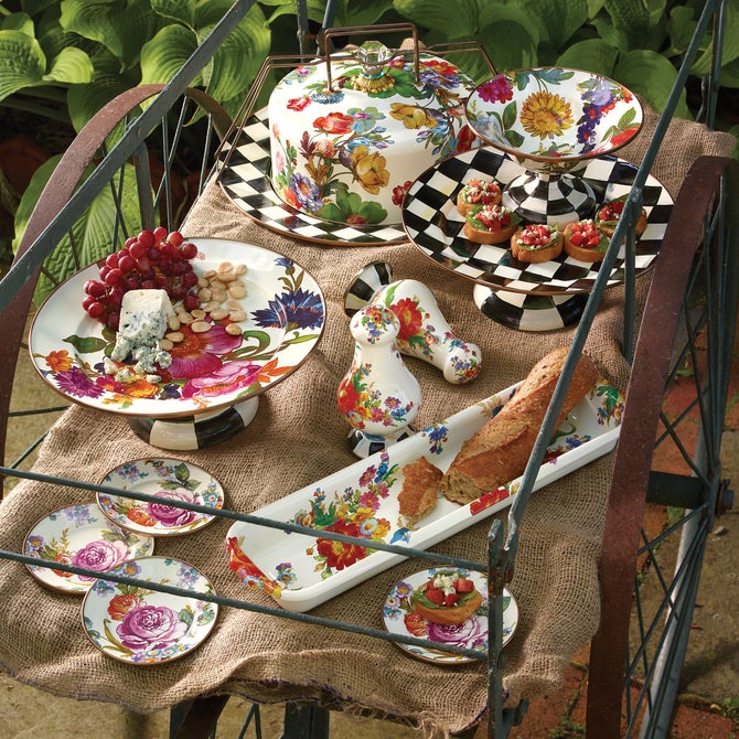 Courtly Check Small Pedestal Platter