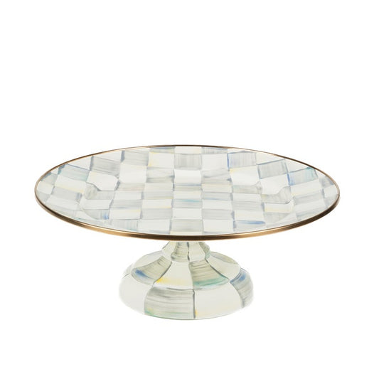 Sterling Check Small Pedestal Platter