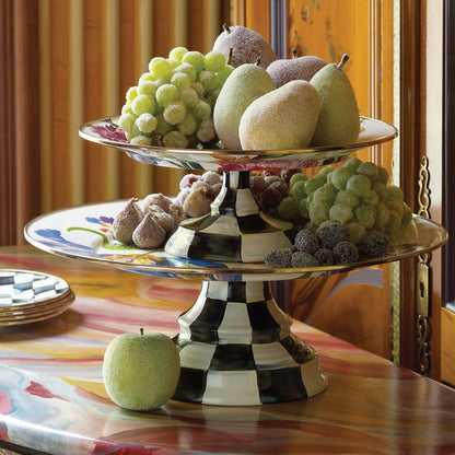 White Flower Market Small Pedestal Platter