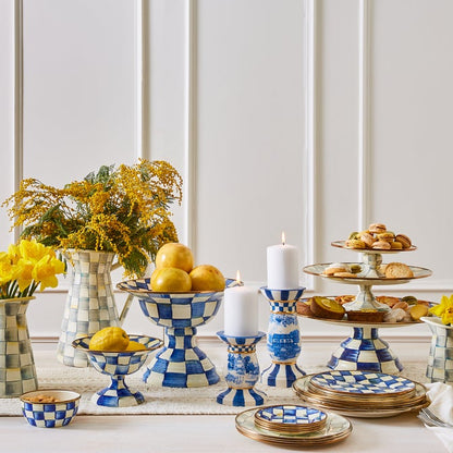 Sterling Check Mini Pedestal Platter