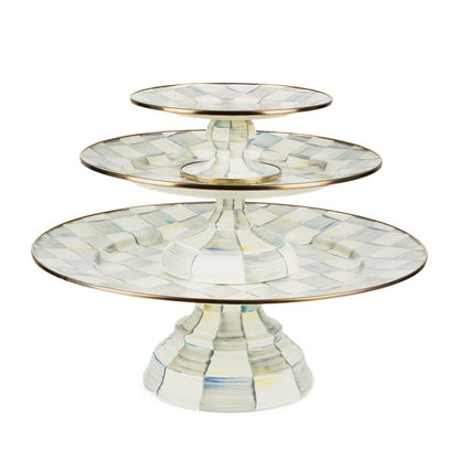 Sterling Check Mini Pedestal Platter