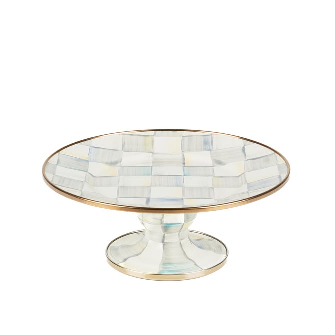Sterling Check Mini Pedestal Platter