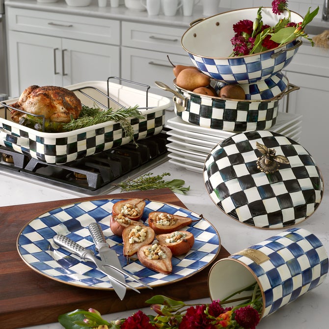 Royal Check Utensil Holder