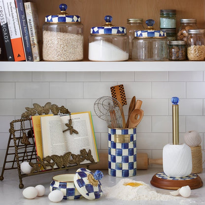 Royal Check Utensil Holder