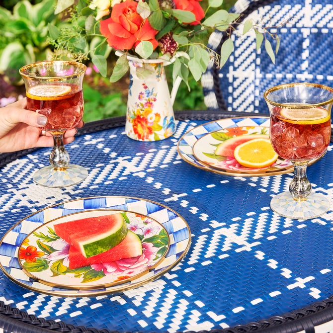 White Flower Market Appetizer Plates, Set of 4