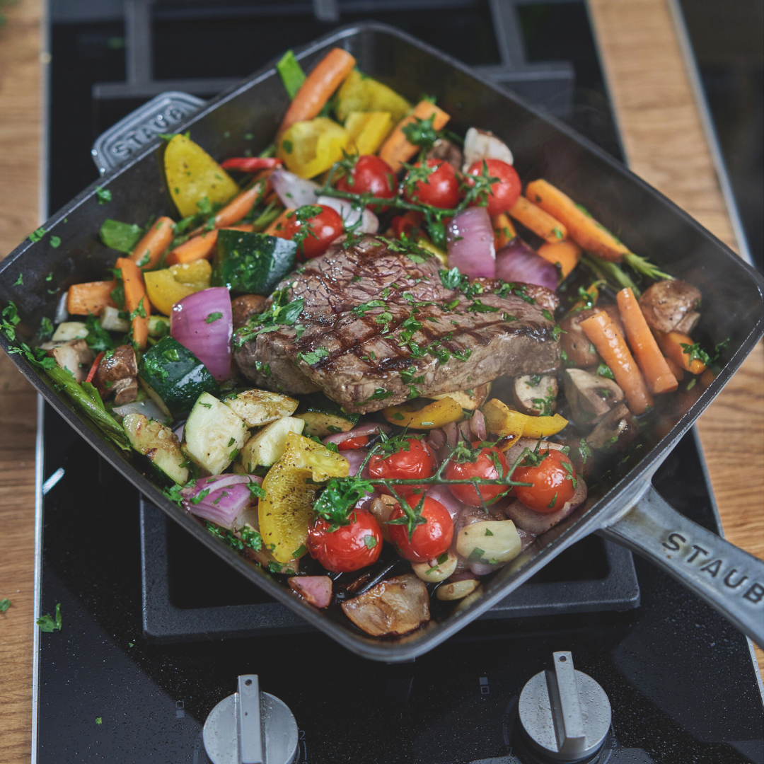 Cast Iron Square Grill Pan 12-inch - Graphite Grey