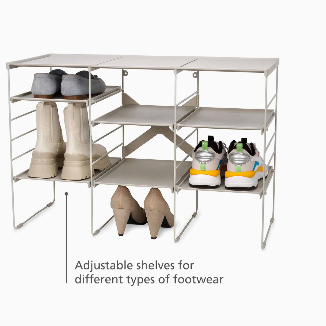 Level™ Plus Large Adjustable Ecru Shoe Rack