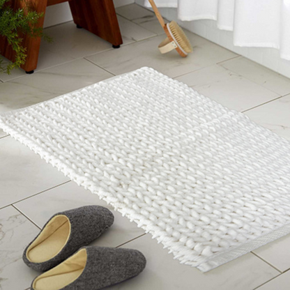 Braided Bath Mat Cotton/Micro Poly White 20" X 32" Gsm 1920