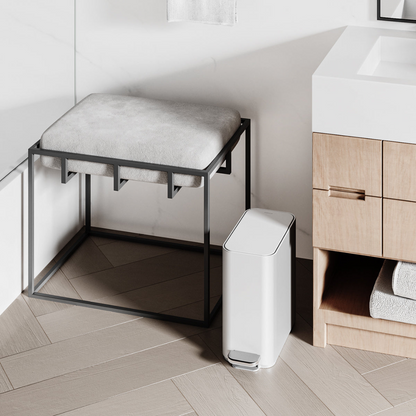 5L Slim Step Can, White Steel