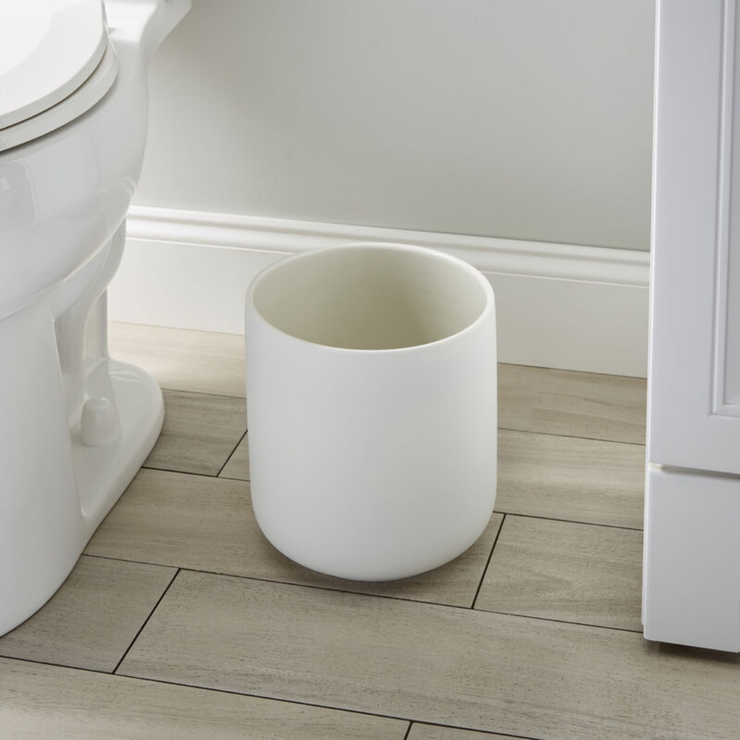 Callan Waste Basket Ceramic White 6.6L