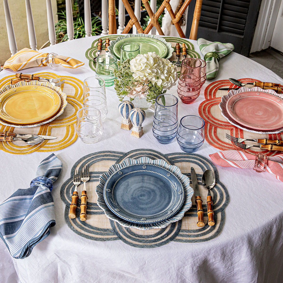 Berry & Thread Melamine Dessert/Salad Plate Set/4 - Ocean