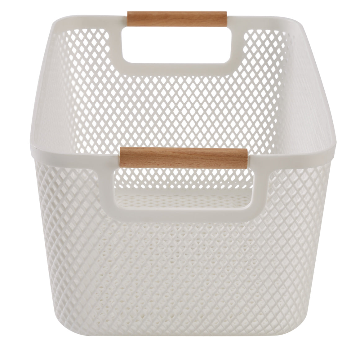 N&T Malla PP Basket with Wooden Handle White Large