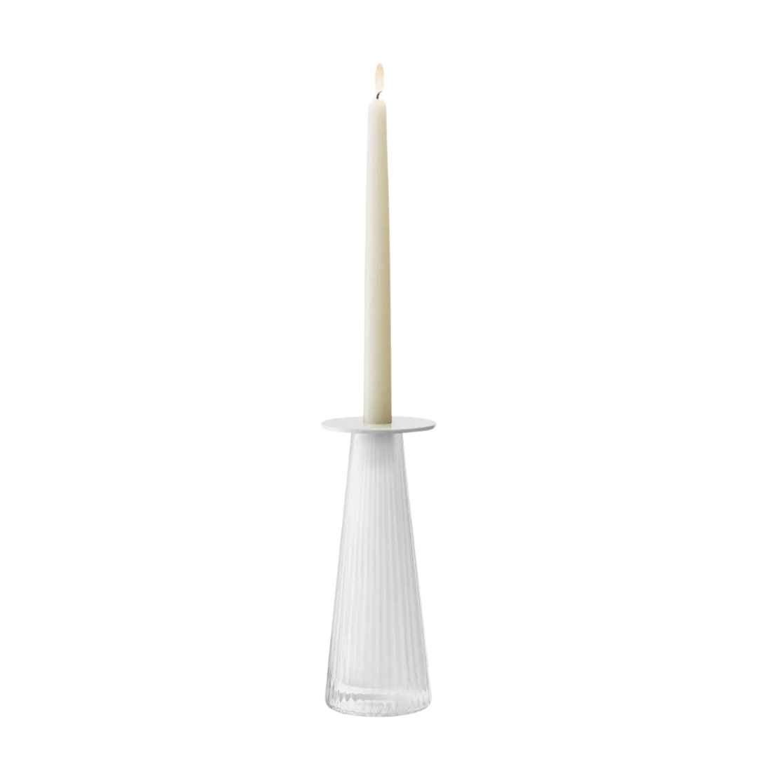 Beacon Candle Holder/Vase H8.75in White/Chalk White