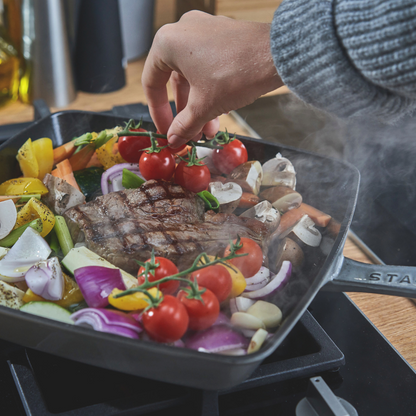 Cast Iron Square Grill Pan 12-inch - Graphite Grey