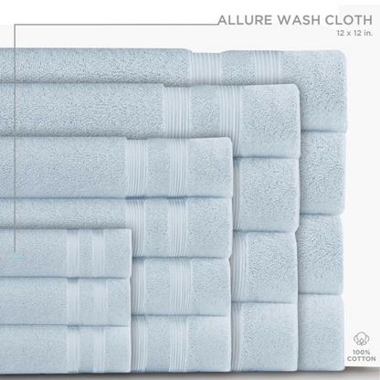 Allure Wash Towel Powder Blue 12"x 12"