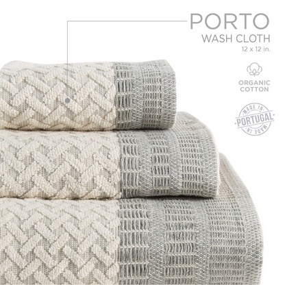 Porto Wash Cloth- Grey- Natural