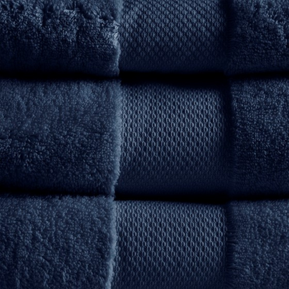 Turkish Cotton 6 Piece Bath Towel Set - Navy