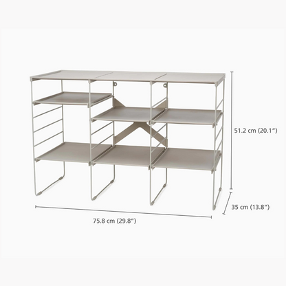 Level™ Plus Large Adjustable Ecru Shoe Rack