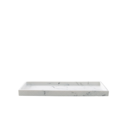 Tripoli Tray Resin Herringbone Grey Marble