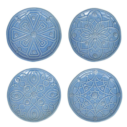 Jardins du Monde Side/Cocktail Plate Assorted Set/4 - Chambray