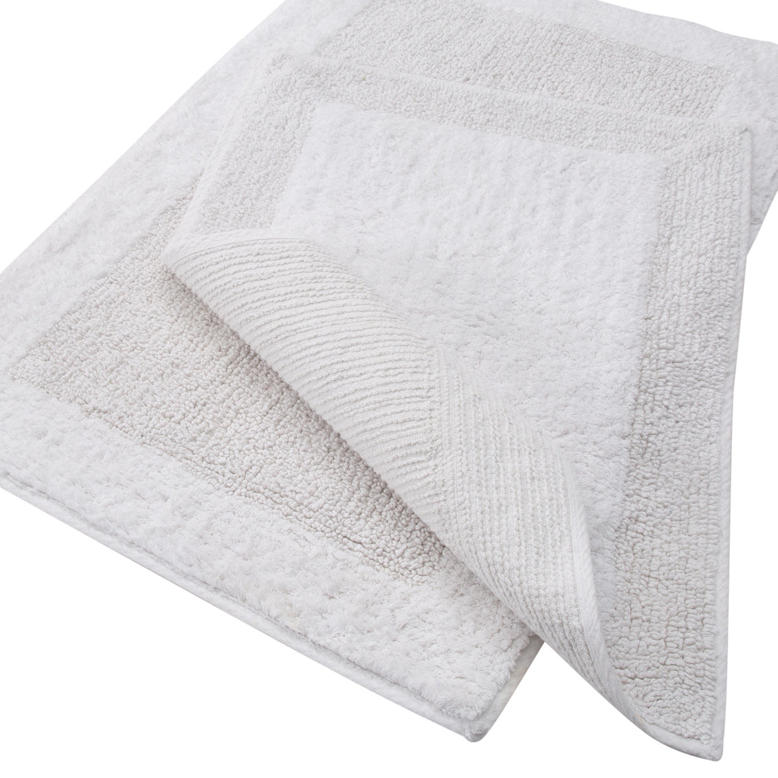Brighton Bath Mat - Set of 2 100% COTTON - White