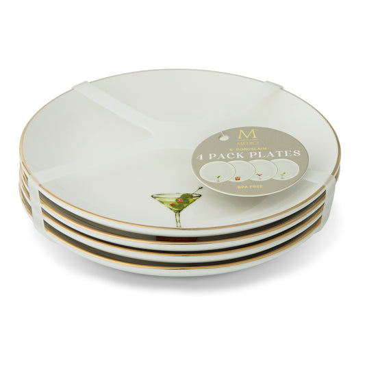 4Pk 6" Gold Rim Plates FW Cocktail