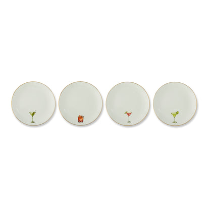 4Pk 6" Gold Rim Plates FW Cocktail