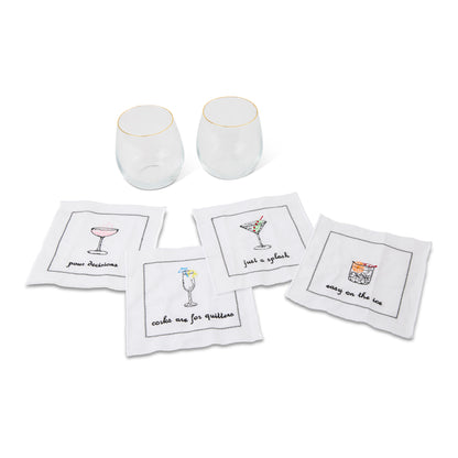 16oz Wine And Napkin Set
