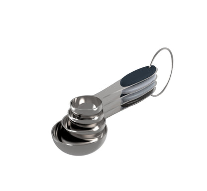4Pc Stainless Steel Silicone Measuring Spoon