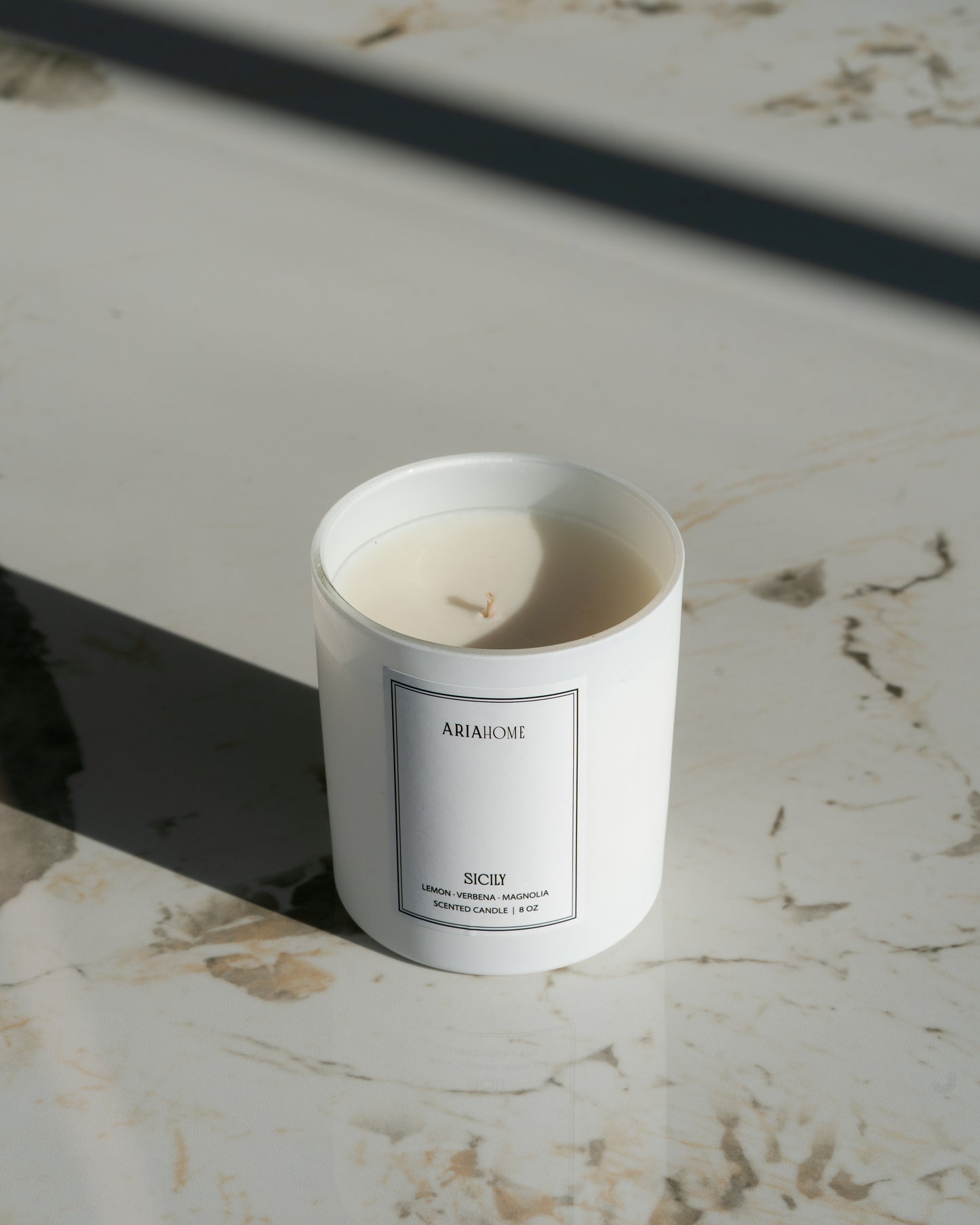 Matte White Candle with Magnetic Box - Sicily