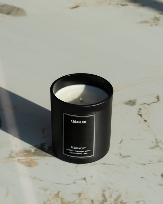 Matte Black Candle with Magnetic Box - Bergamont