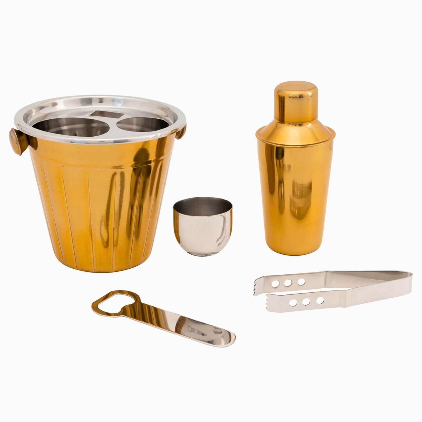 Apartment Bartender Gold 5 Piece Bar Tool Set
