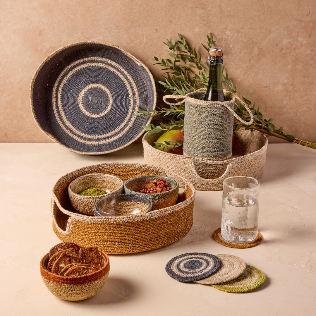 Hydra Woven Seagrass Coaster, Set of 4