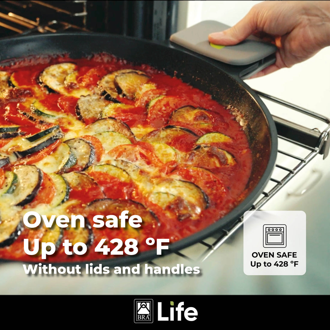 Life Ceramic Nonstick Dual Handled Sauté Pan with Glass Lid 28 cm, 3.1 L